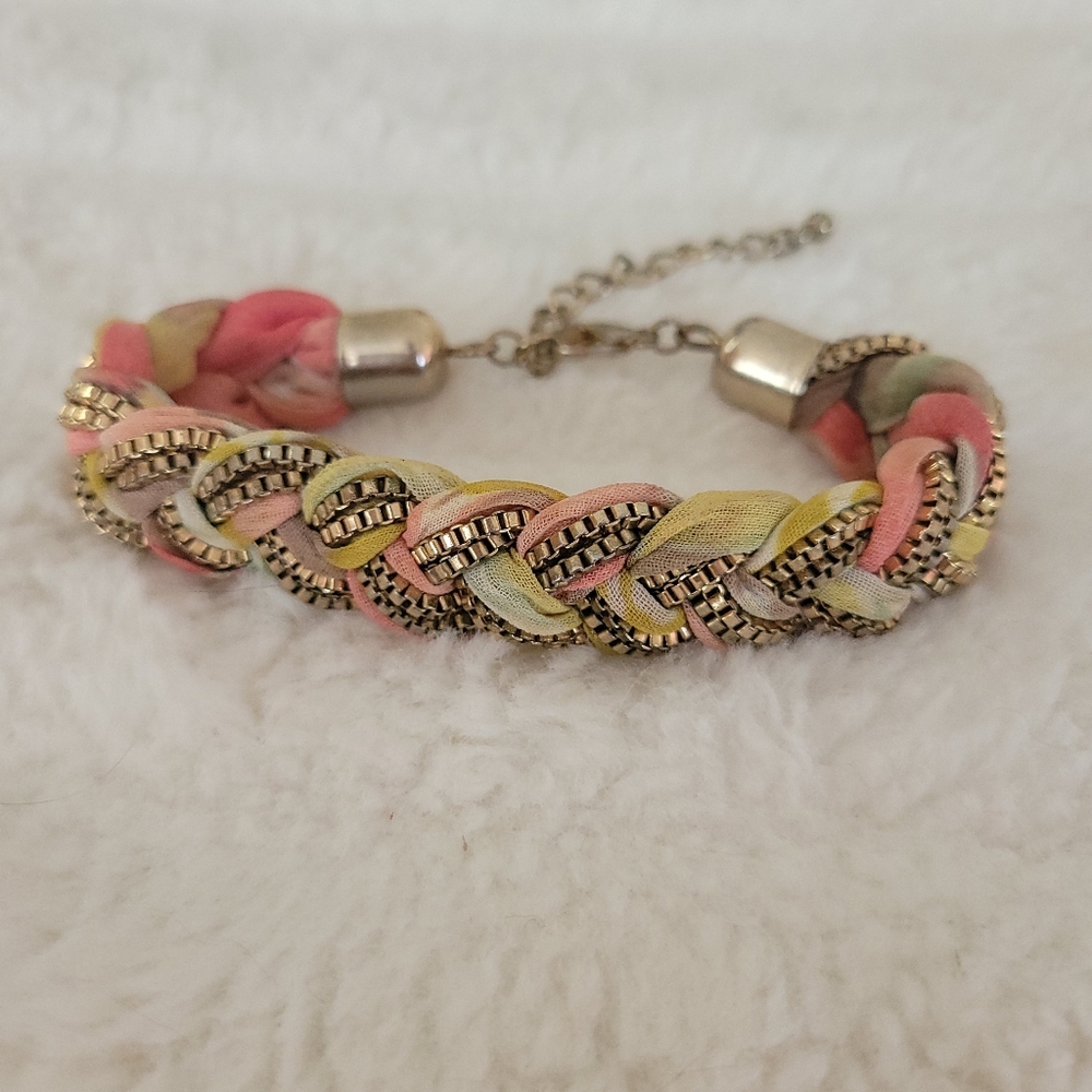 Multicolor Braided Chain Bracelet